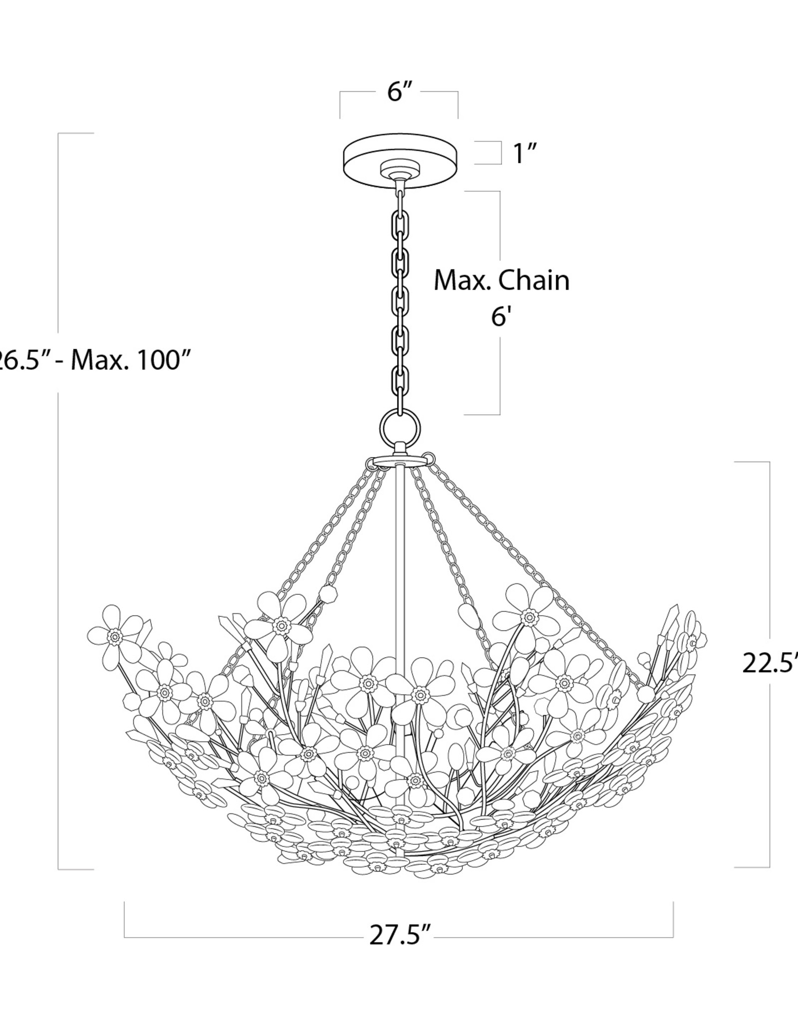 Regina Andrew Design Cheshire Basin Chandelier (Gold Leaf)