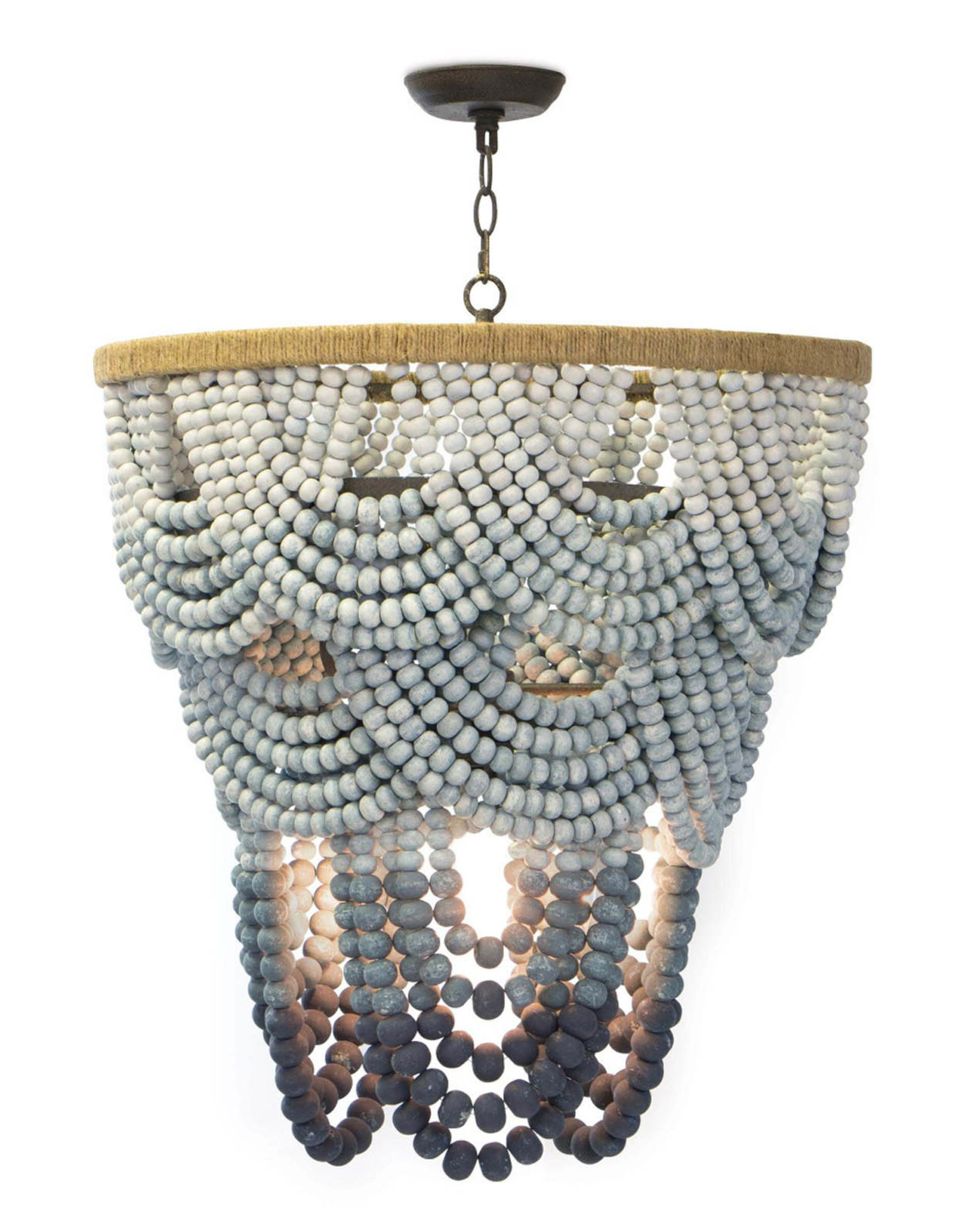 Coastal Living Ombre Wood Bead Chandelier