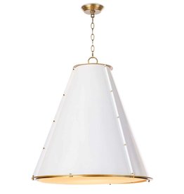Regina Andrew Design French Maid Chandelier Large (White and Natural Brass)