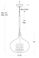 Coastal Living Dover Pendant (Polished Nickel)