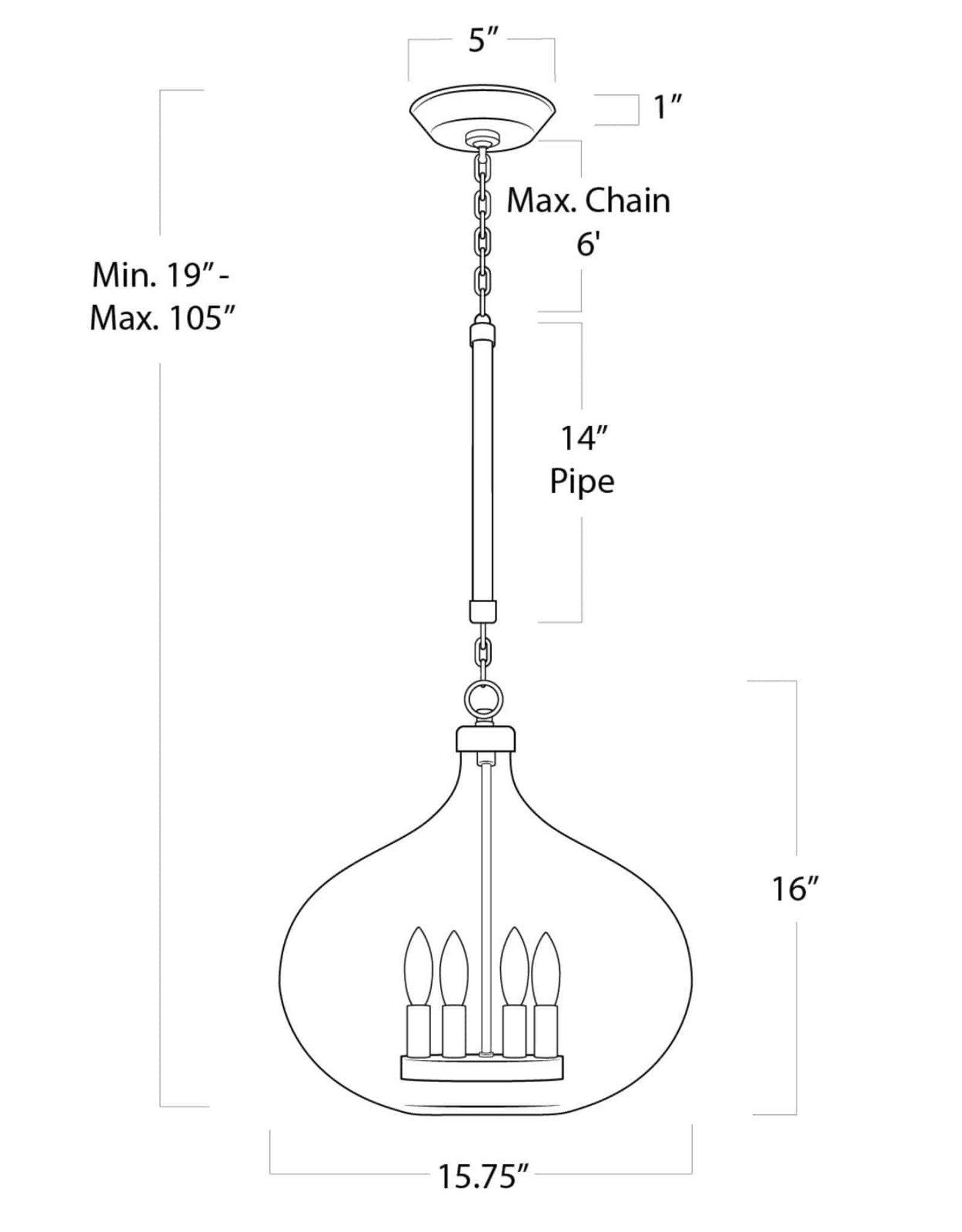 Coastal Living Dover Pendant (Polished Nickel)