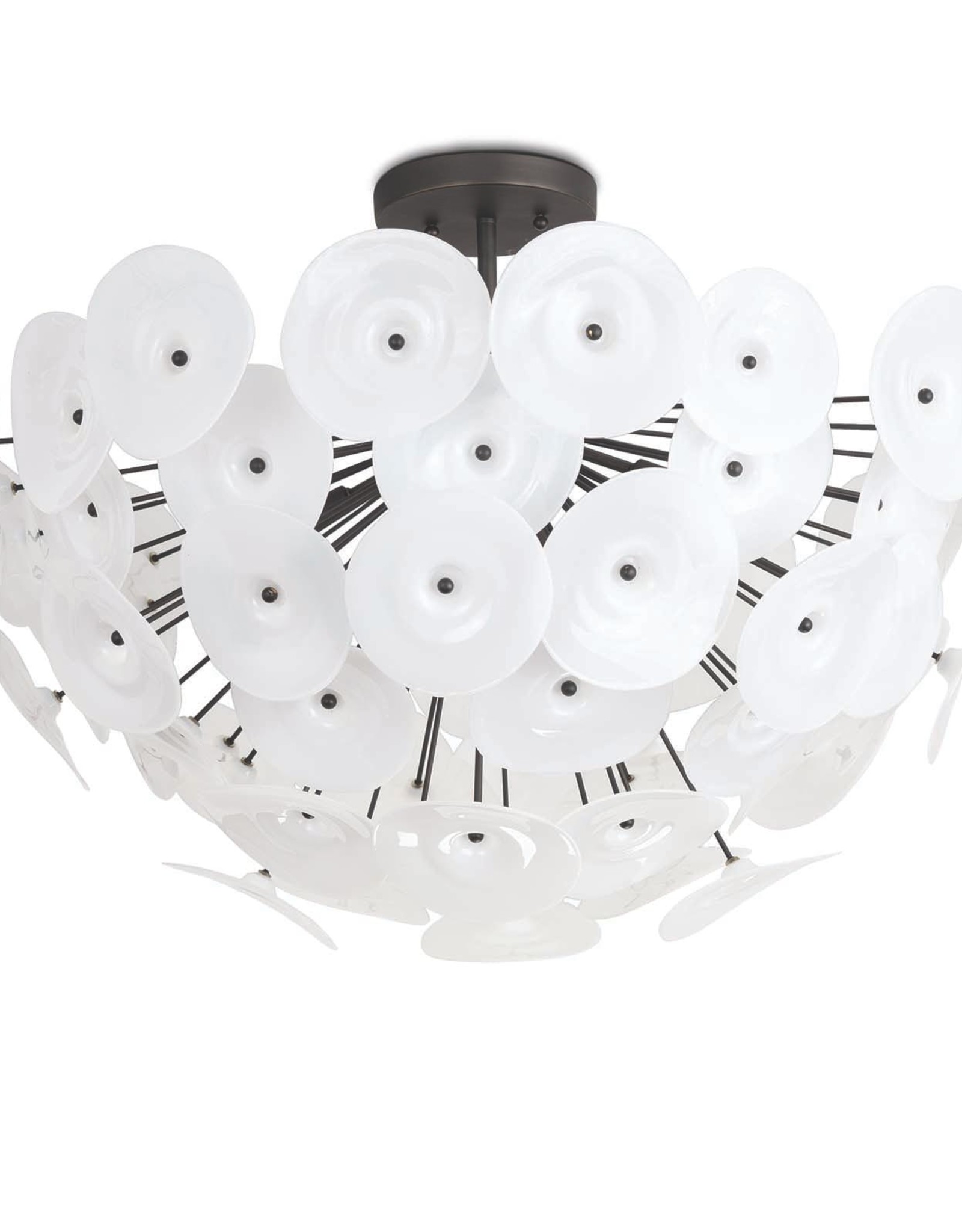 Regina Andrew Design Poppy Glass Semi Flush Mount (White)