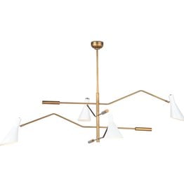 Regina Andrew Design Spyder Chandelier (White and Natural Brass)