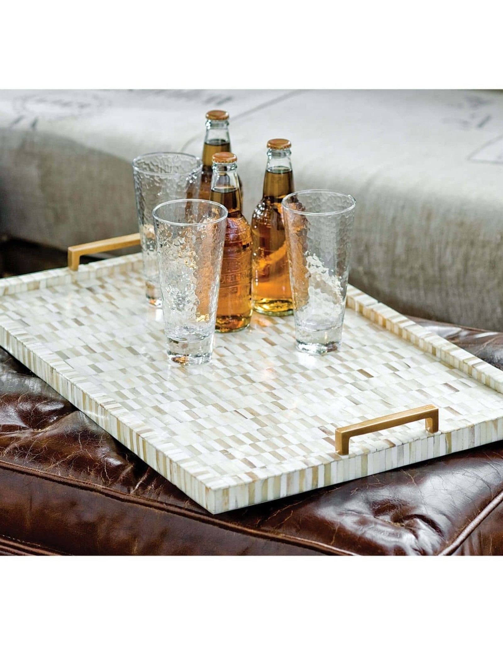 Regina Andrew Design Multi-Tone Bone and Brass Tray