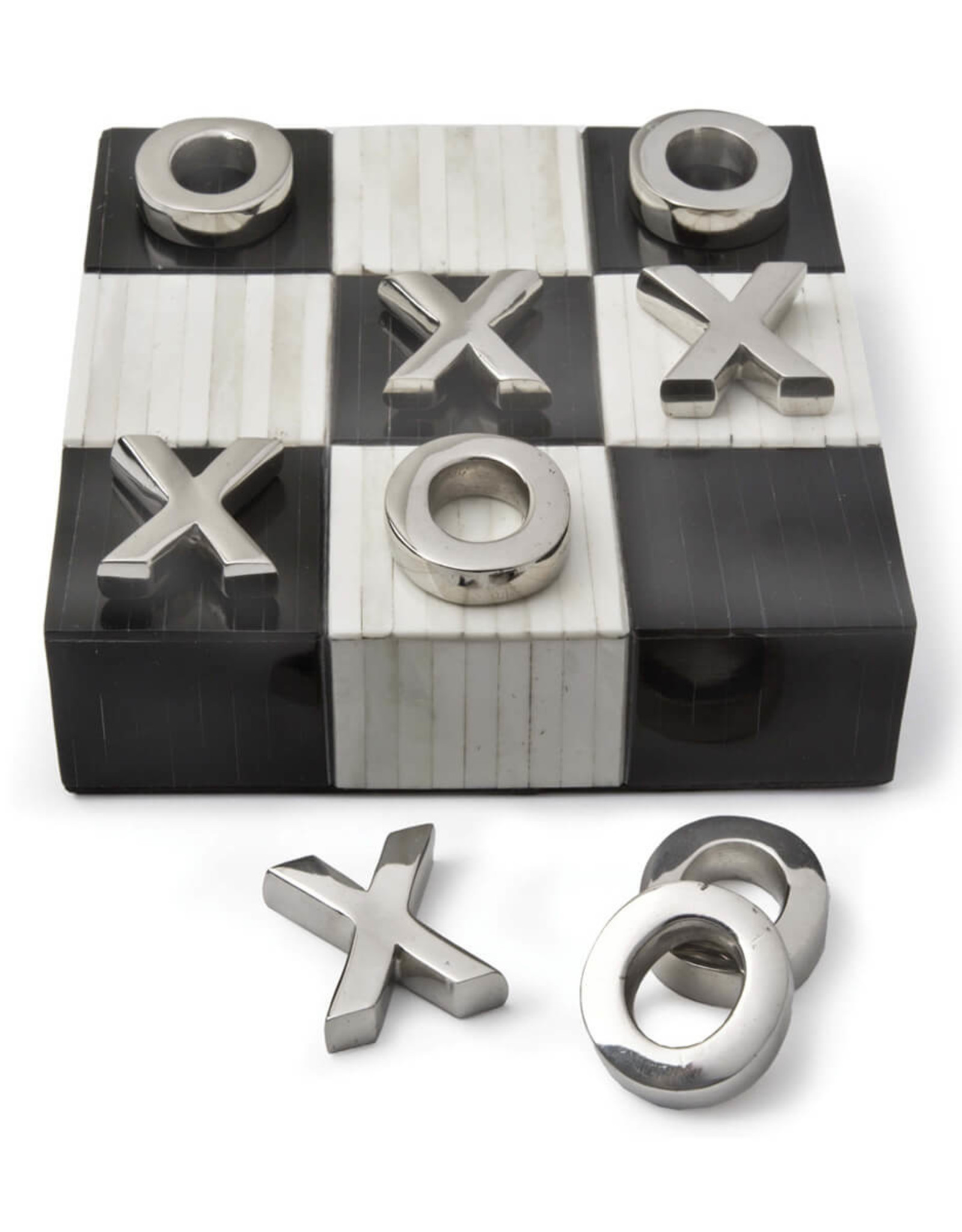 Regina Andrew Design Tic Tac Toe Flat Board With Nickel Pieces