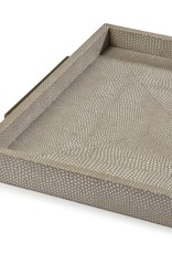 Regina Andrew Design Square Shagreen Boutique Tray (Ivory Grey Python)