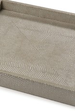 Regina Andrew Design Square Shagreen Boutique Tray (Ivory Grey Python)