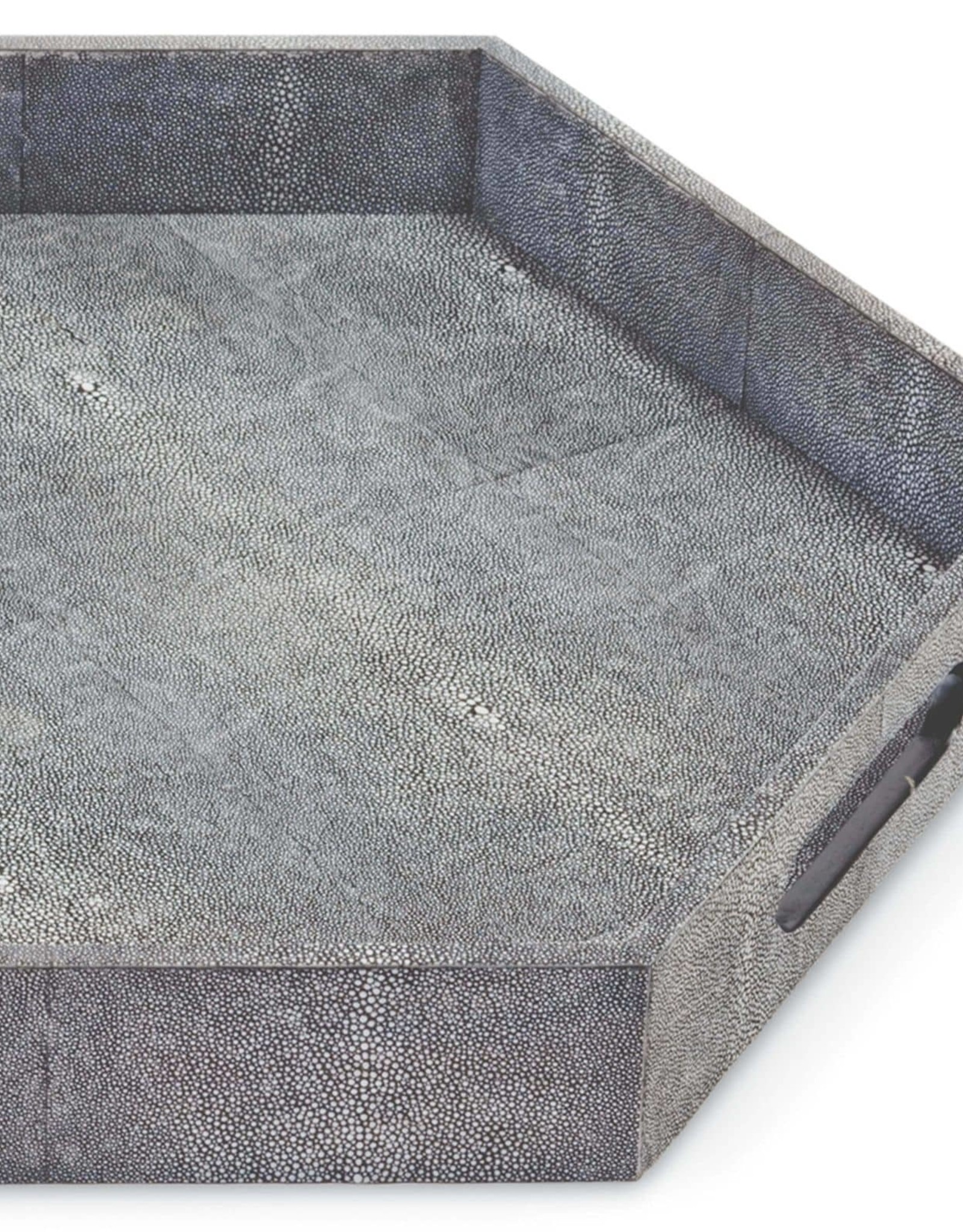 Regina Andrew Design Shagreen Hex Tray (Charcoal)