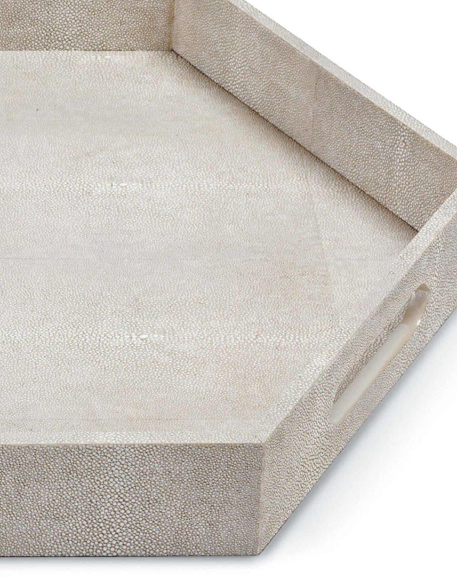 Regina Andrew Design Shagreen Hex Tray (Ivory Grey)