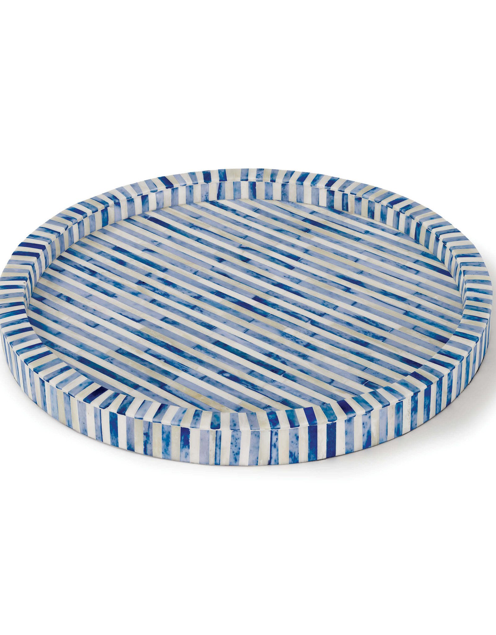 Regina Andrew Design Bone and Indigo Tray Round