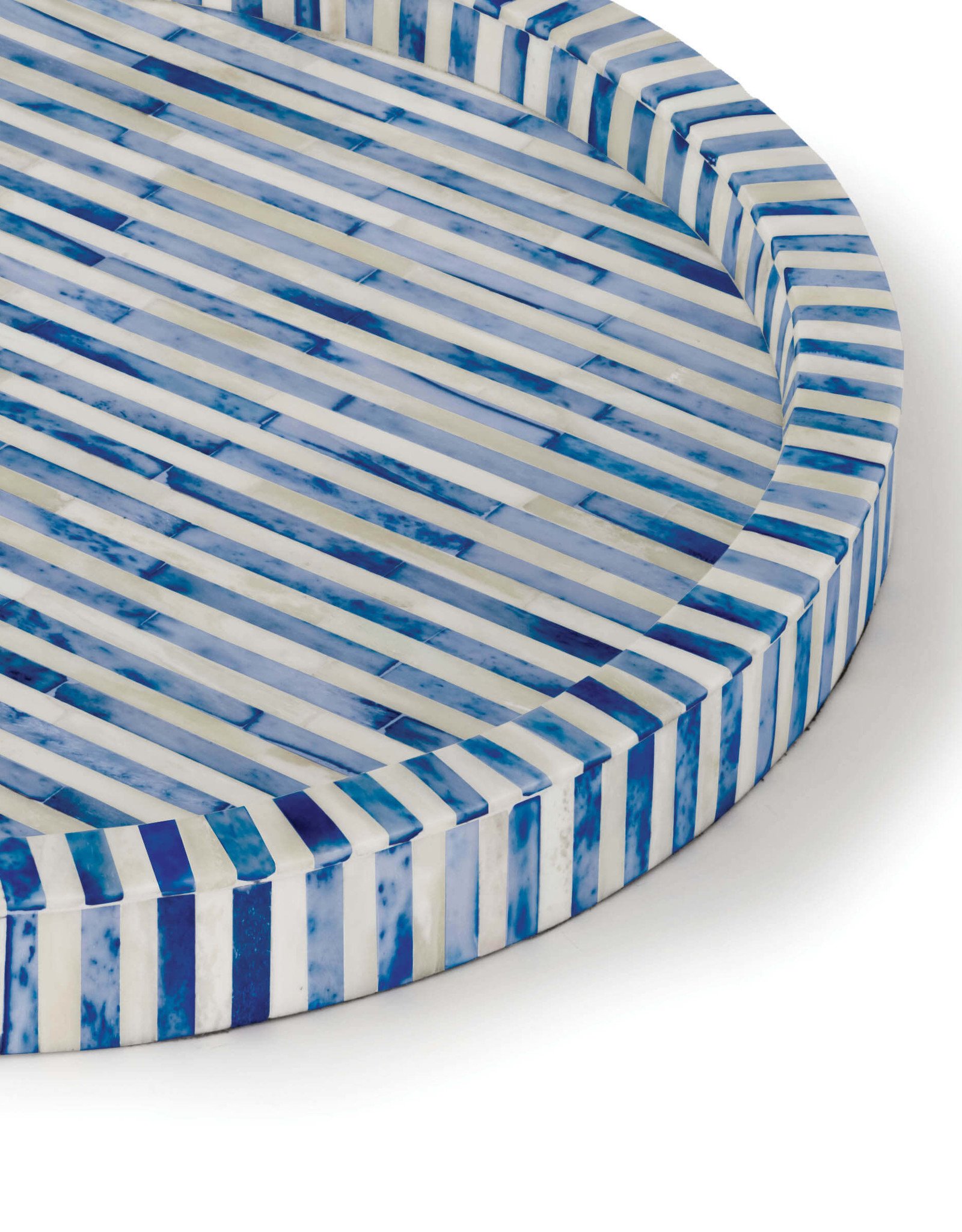 Regina Andrew Design Bone and Indigo Tray Round