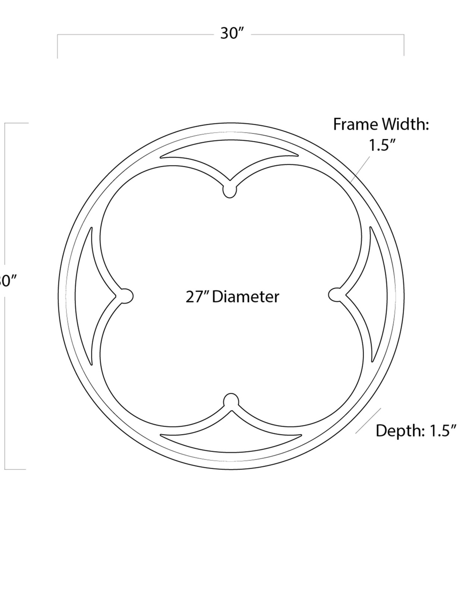 Regina Andrew Design Lula Quatrefoil Mirror Small (Grey)