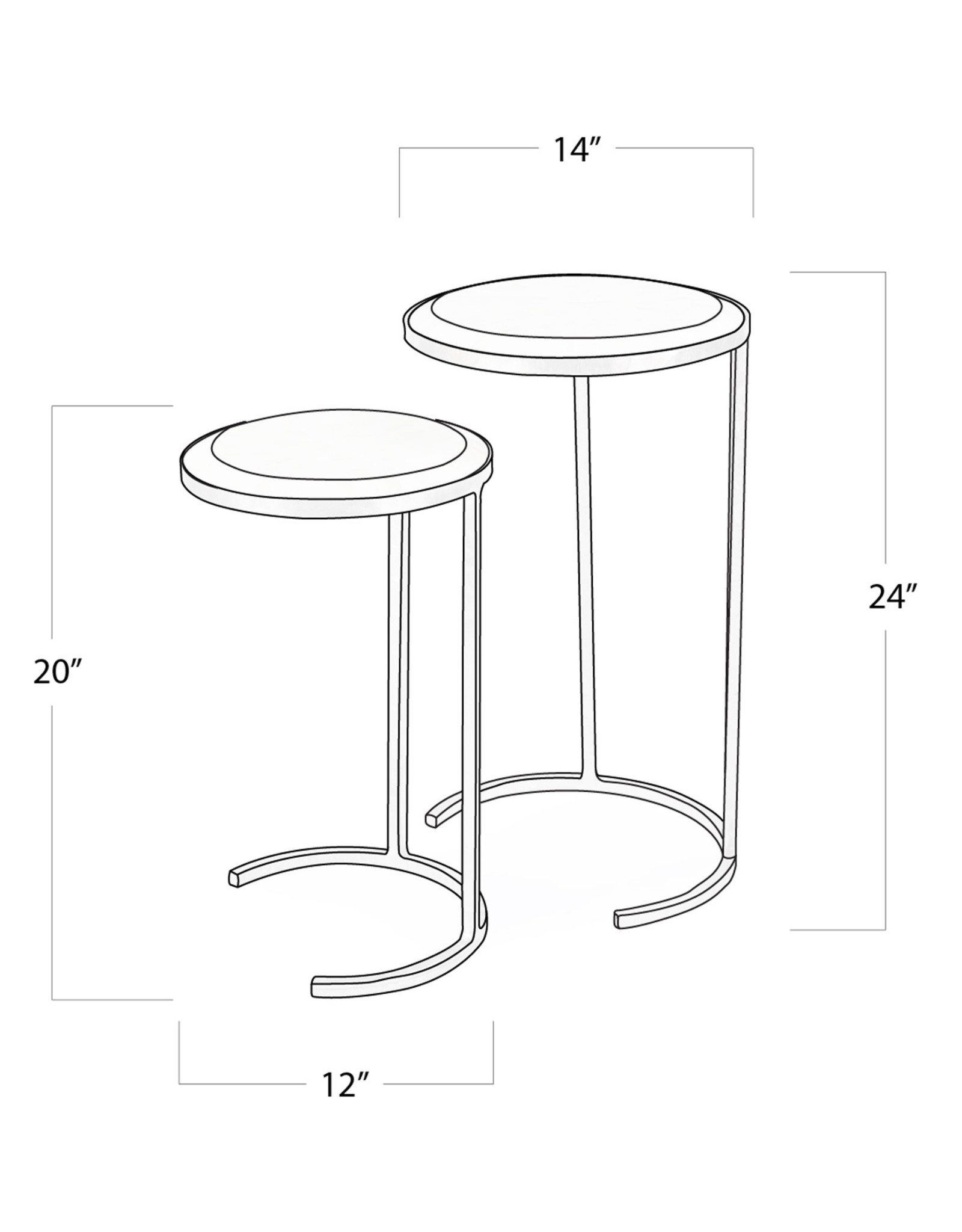 Regina Andrew Design Bone Veneer Nesting Tables