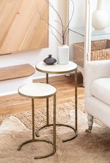 Regina Andrew Design Bone Veneer Nesting Table (Brass)