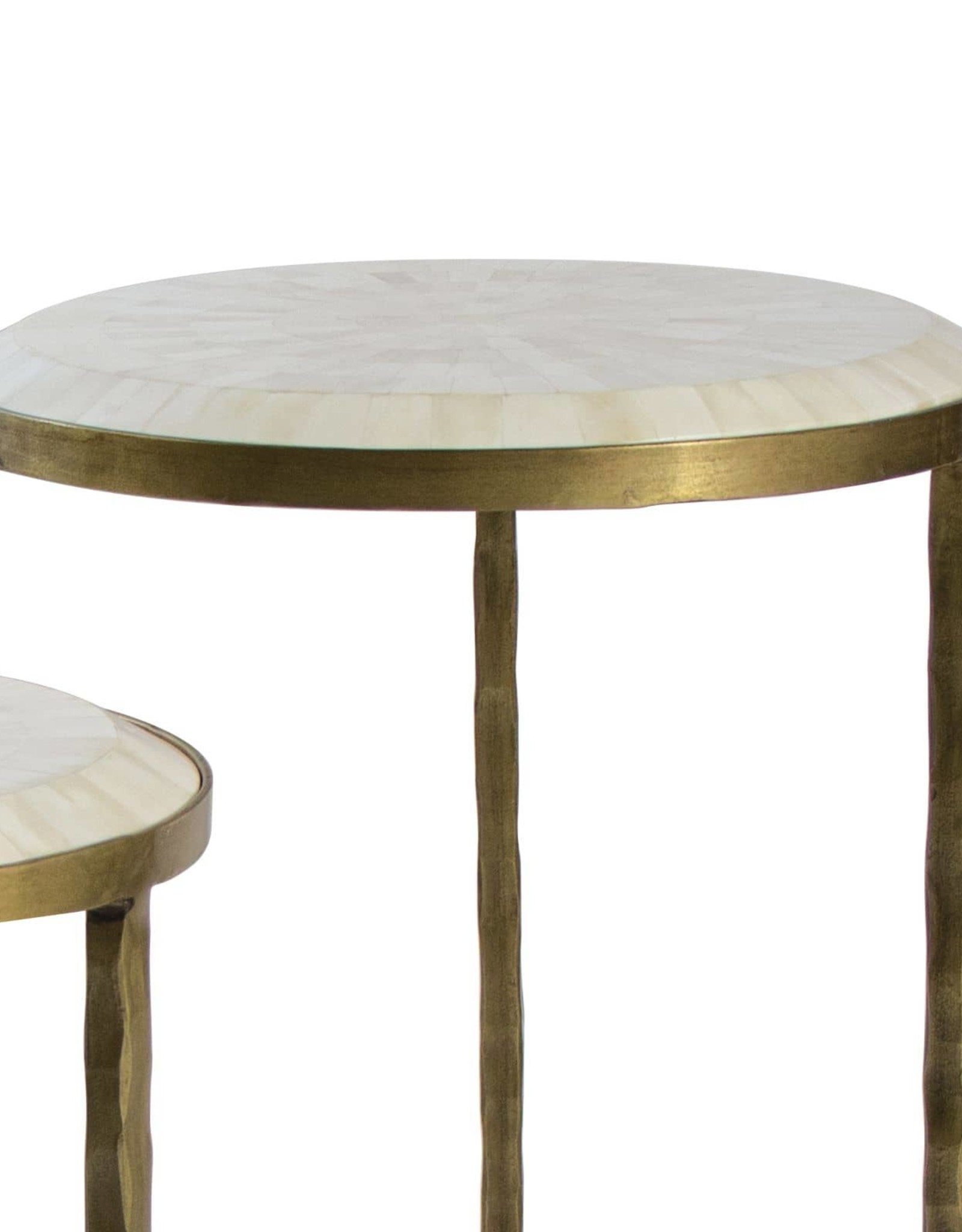 Regina Andrew Design Bone Veneer Nesting Table (Brass)