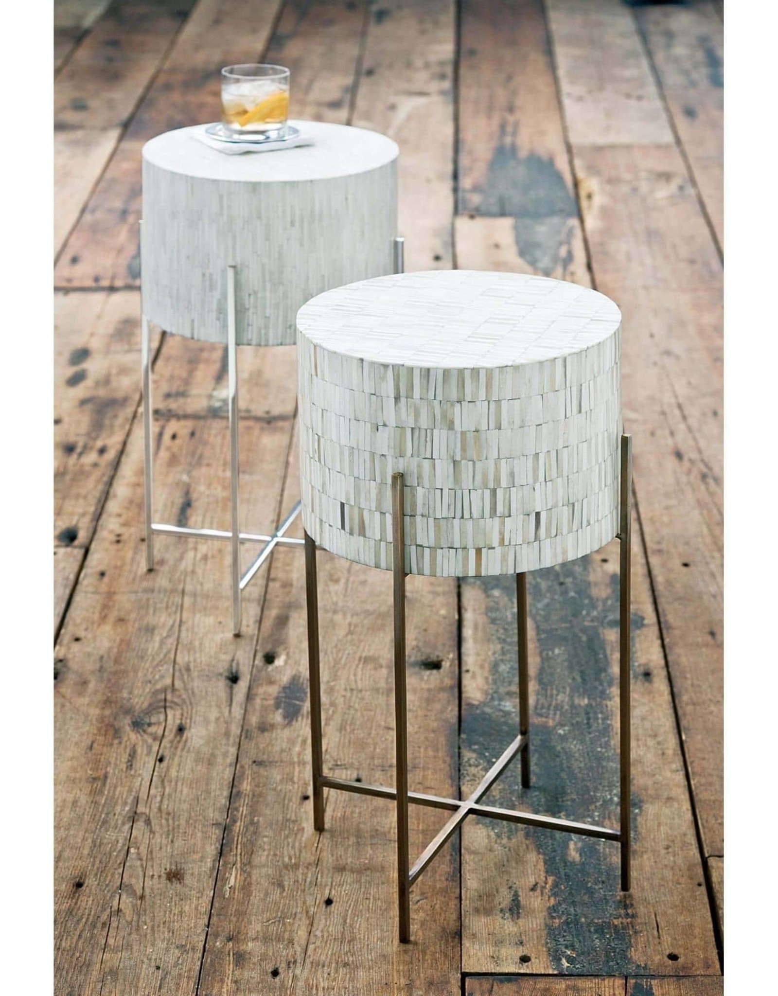 Regina Andrew Design Bone Drum Table (Polished Nickel)