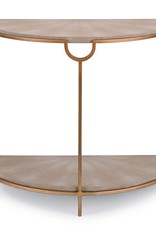 Regina Andrew Design Vogue Shagreen Demilune Console (Ivory Grey and Brass)