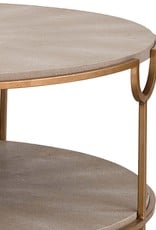 Regina Andrew Design Vogue Shagreen Cocktail Table (Ivory Grey and Brass)