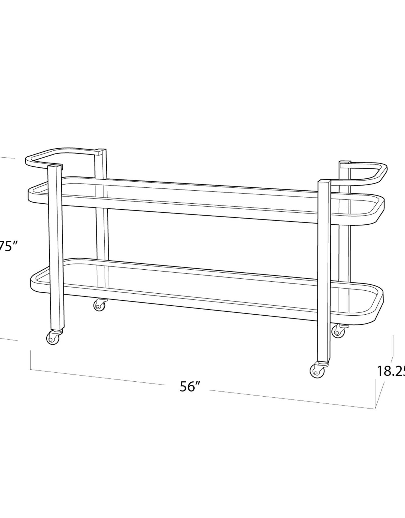 Regina Andrew Design Carter Bar Cart (Polished Stainless Steel)