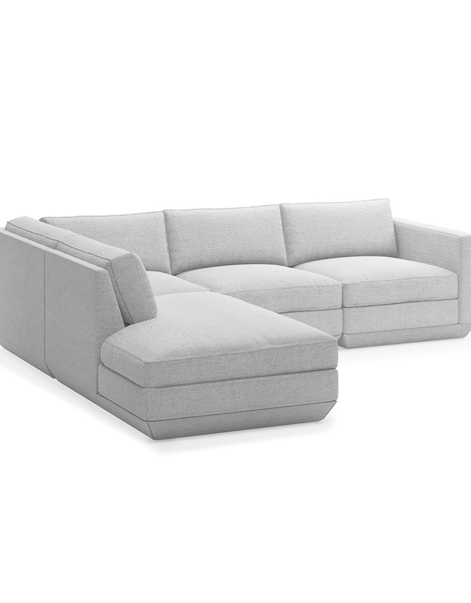 Gus* Modern Podium 4-PC Lounge Sectional A, Left-facing