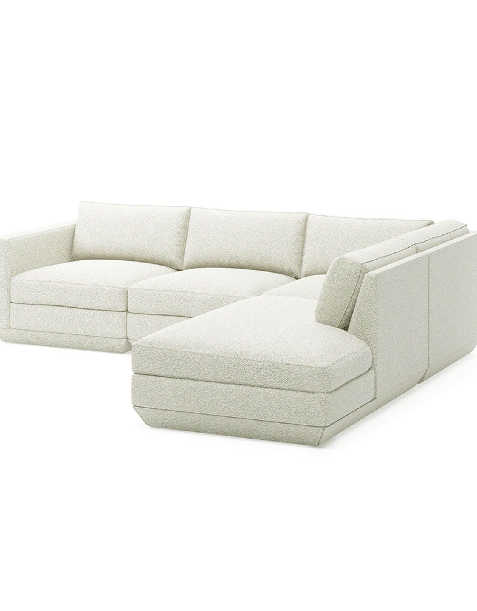 Gus* Modern Podium 4-PC Lounge Sectional A, Right-facing