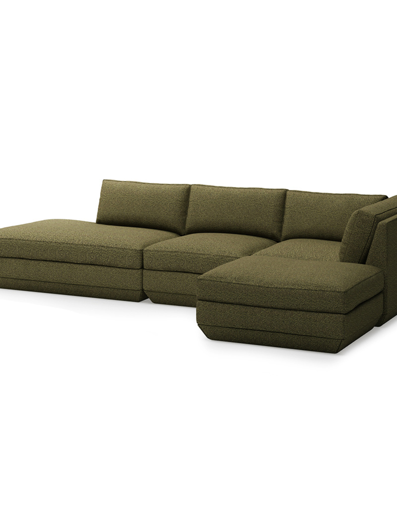 Gus* Modern Podium 4-PC Lounge Sectional B, Right-facing