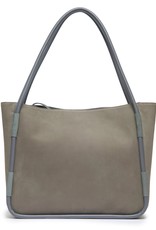 Vivo Quinn, Nubuck Tote With Shagreen Details, Nickel