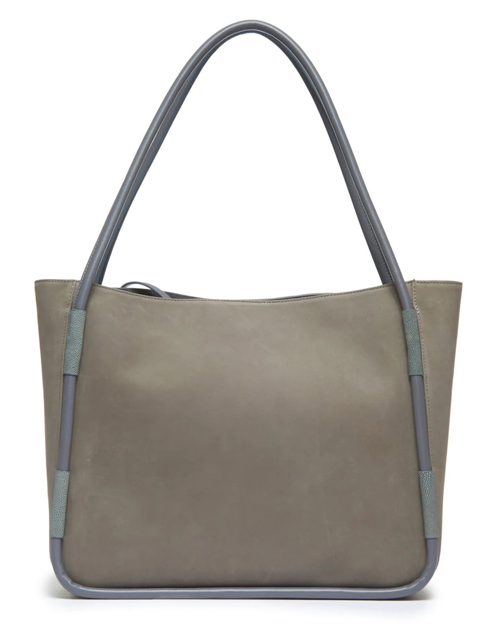 Vivo Quinn, Nubuck Tote With Shagreen Details, Nickel