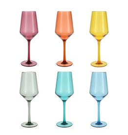 Wine Glasses Drinkware, Holiday Multicolored Metallic Angled