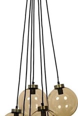 Light & Living ALVIDA 7L E12 Pendant Brown Glass+ORB, 8x9in