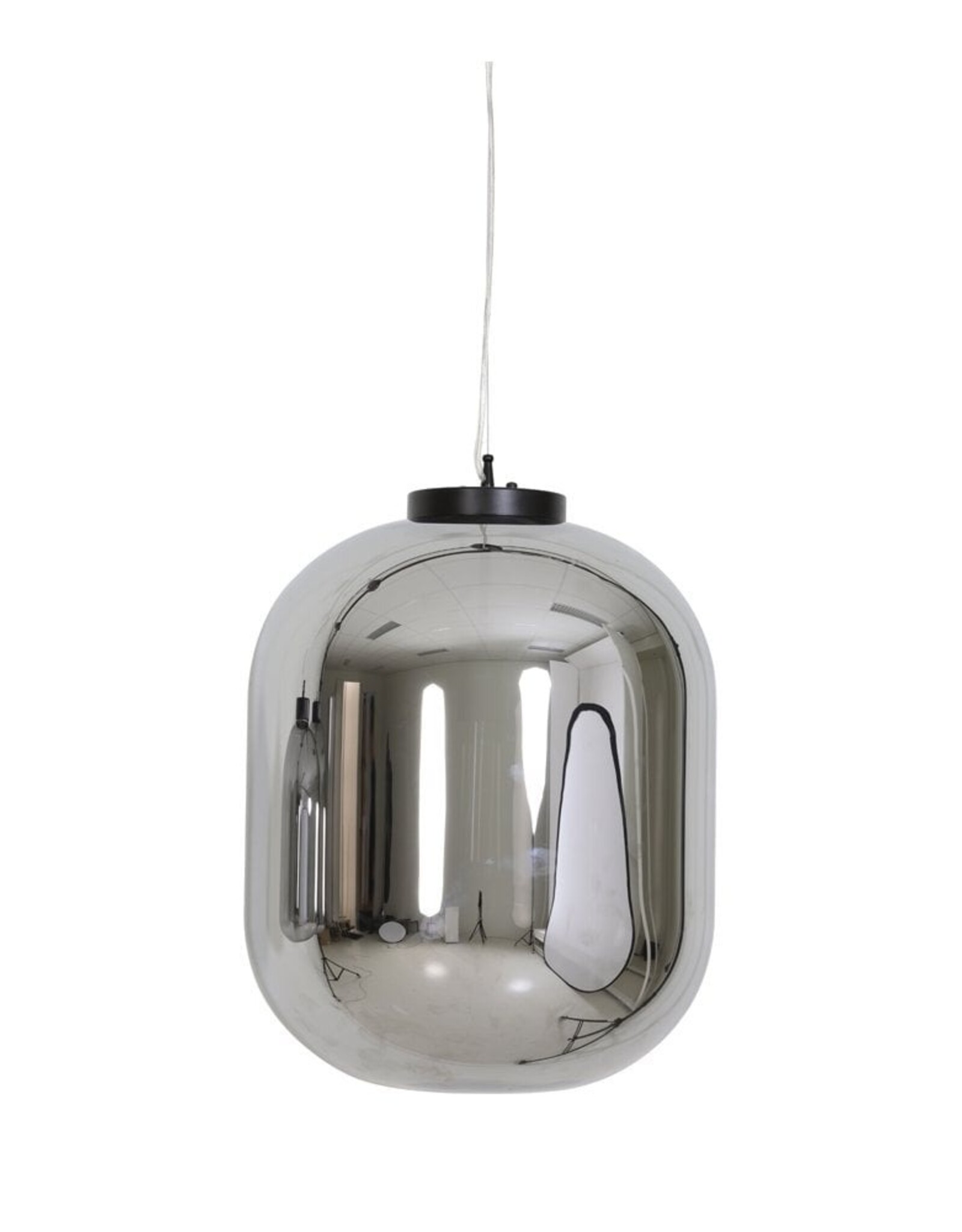 Light & Living Julia Pendant Reflective Gray Glass, Large