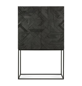 Graphic Cupboard, Black Teak 2 Doors