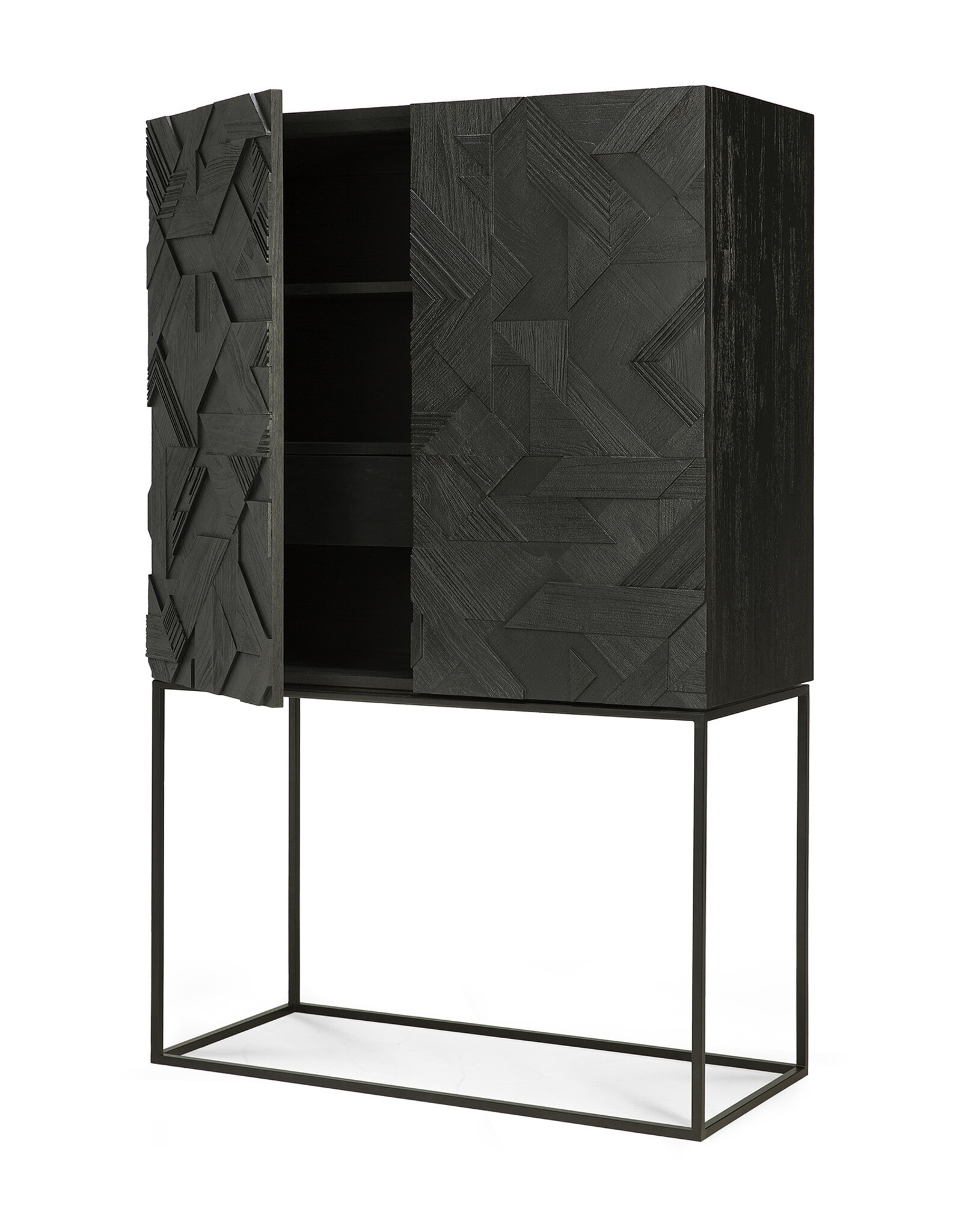 Graphic Cupboard, Black Teak 2 Doors