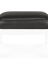 Jack Footstool Cushion - Black Leather