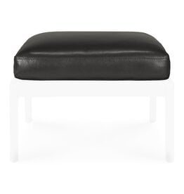 Jack Footstool Cushion - Black Leather