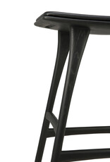 Osso Counter Stool, Black Oak and Black Leather