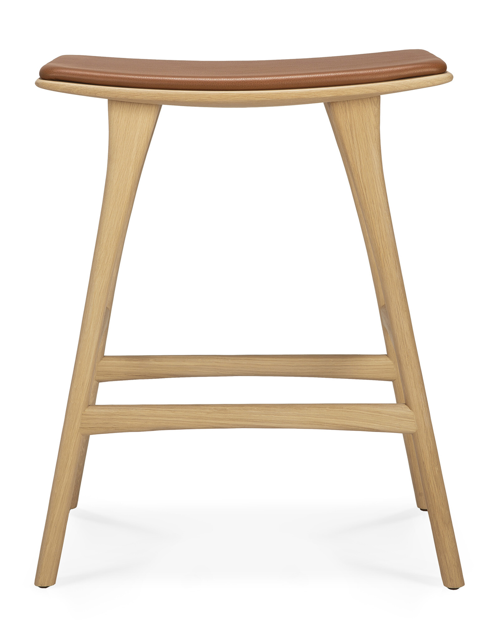 Osso Counter Stool, Oak and Cognac Leather