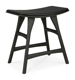 Osso Stool, Black Oak and Black Leather