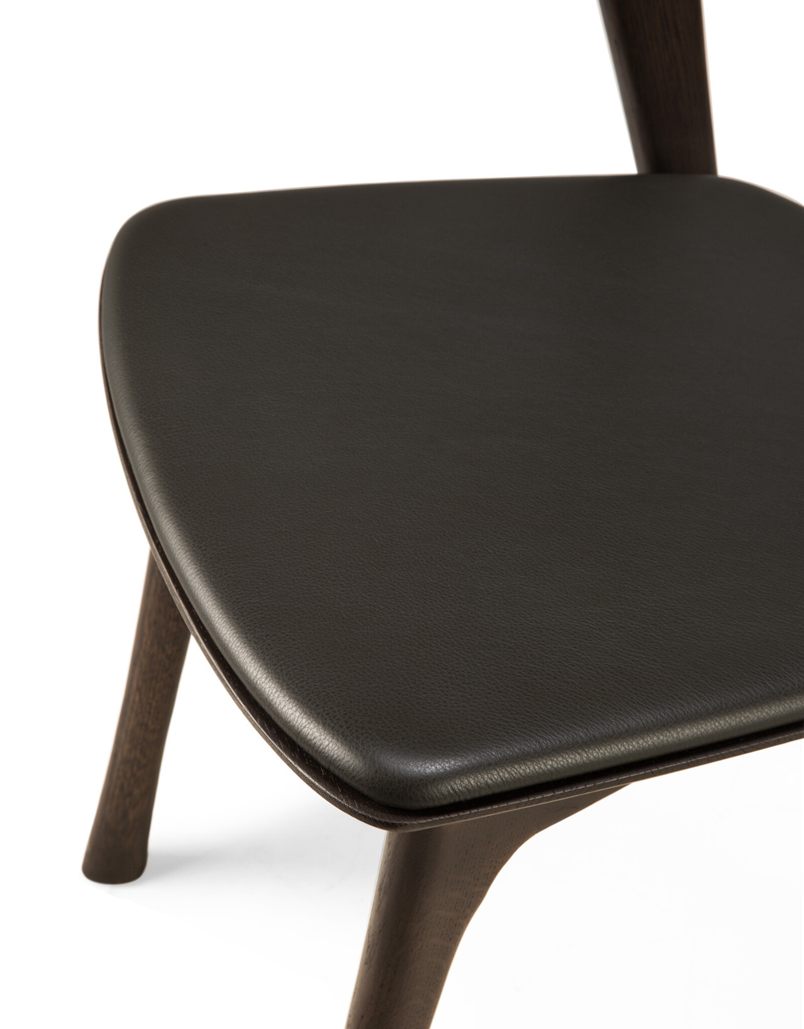 Bok Dining Chair, Brown Oak and Brown Leather