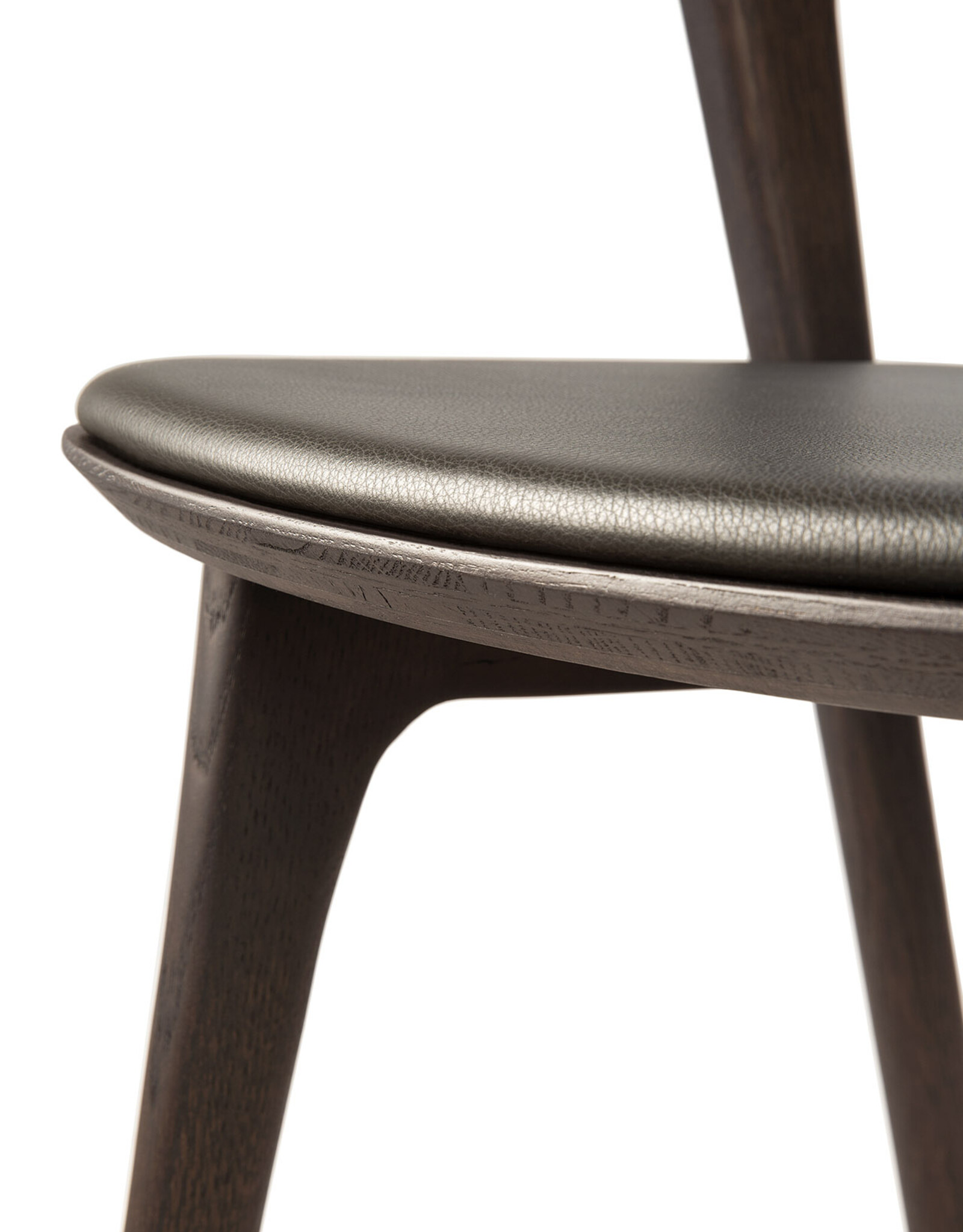 Bok Dining Chair, Brown Oak and Brown Leather