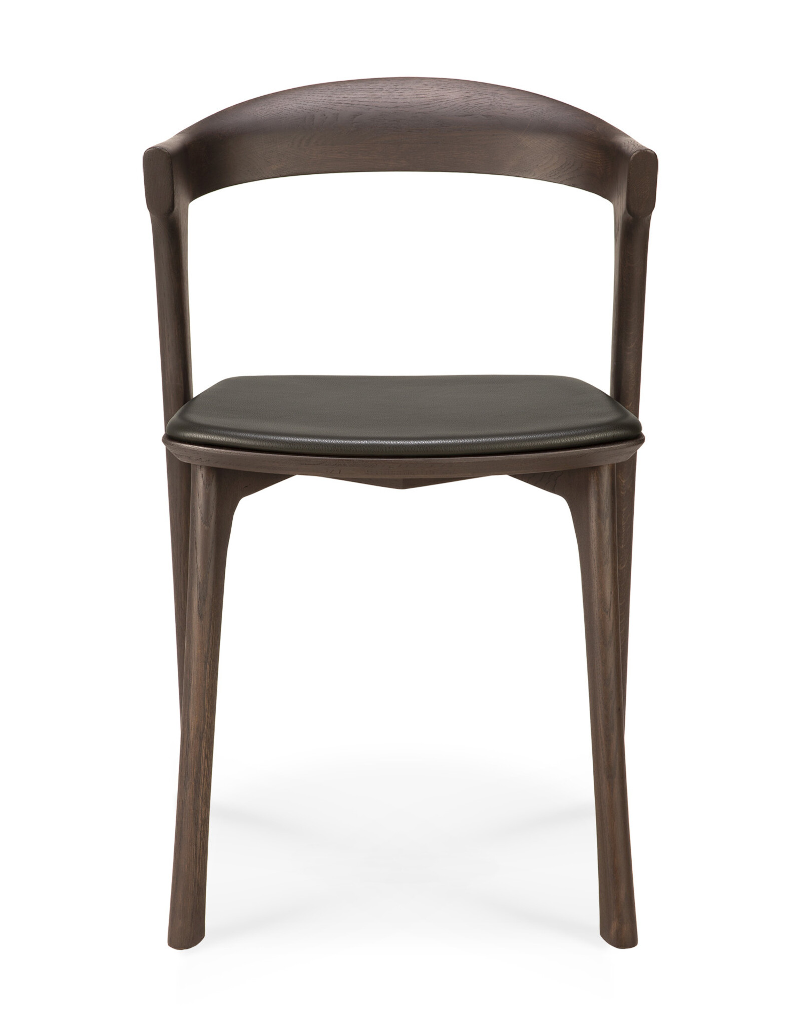 Bok Dining Chair, Brown Oak and Brown Leather