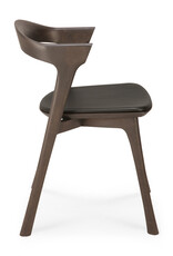 Bok Dining Chair, Brown Oak and Brown Leather