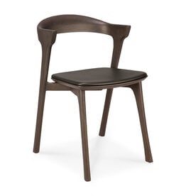 Bok Dining Chair, Brown Oak and Brown Leather