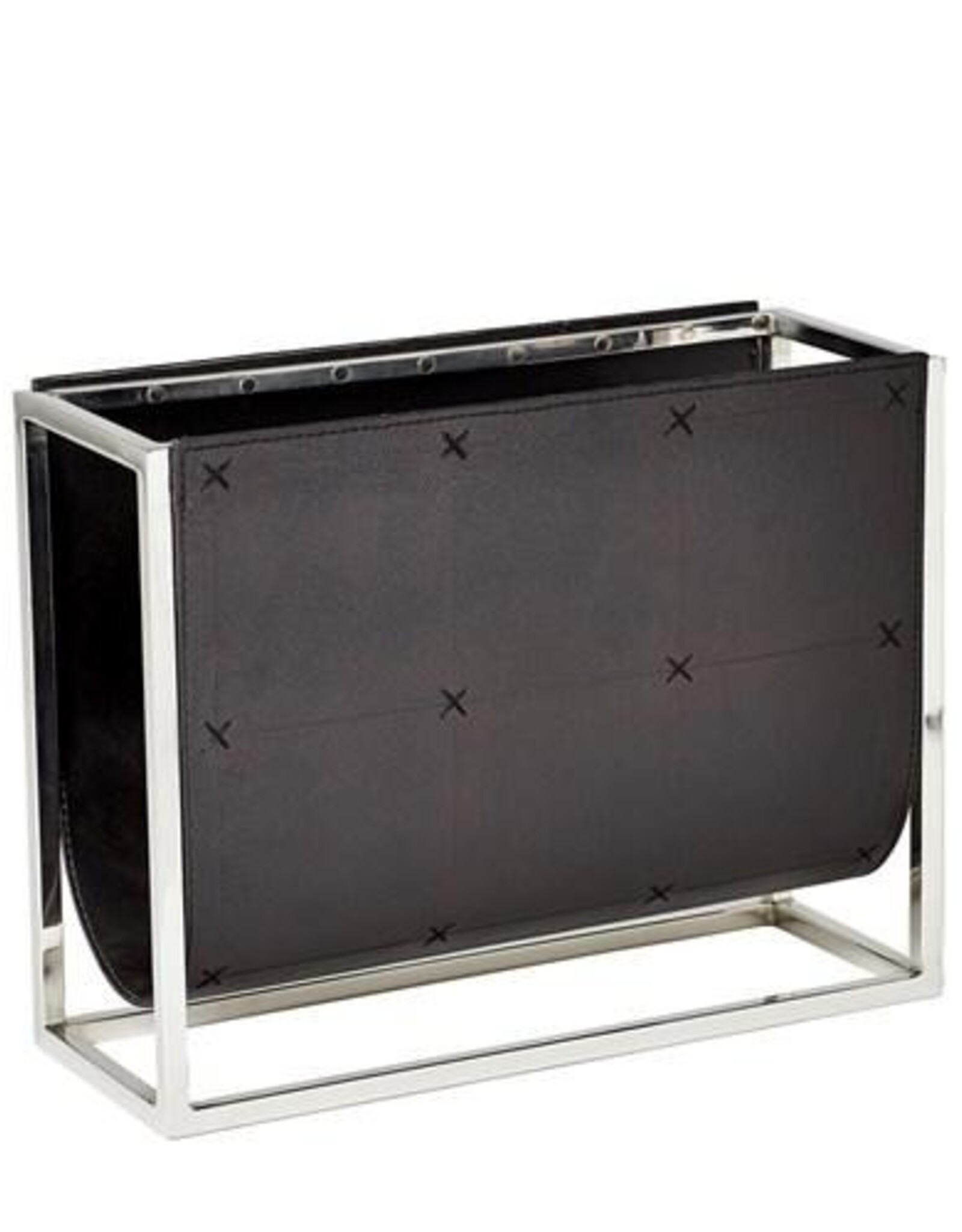 Global Views Magazine Caddy-Black Leather