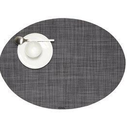 Chilewich Minibasket Oval Table Mat 14X19.25, Cool Grey