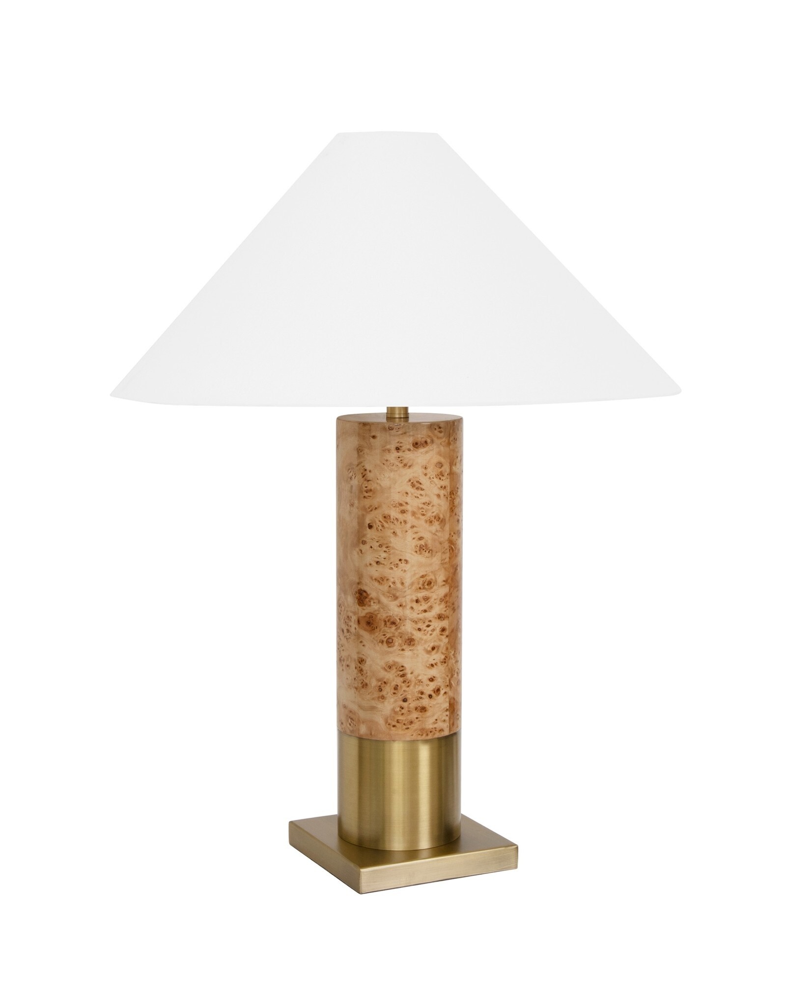 Worlds Away Bishop Table Lamp, Burl Wood