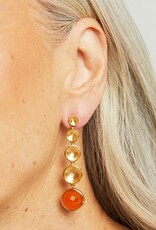 Dean Davidson Sol Statement Gemstone Drop Earrings, Orange Onyx and Gold