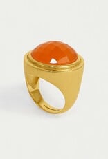Dean Davidson Signet Ring, Orange Onyx and Gold