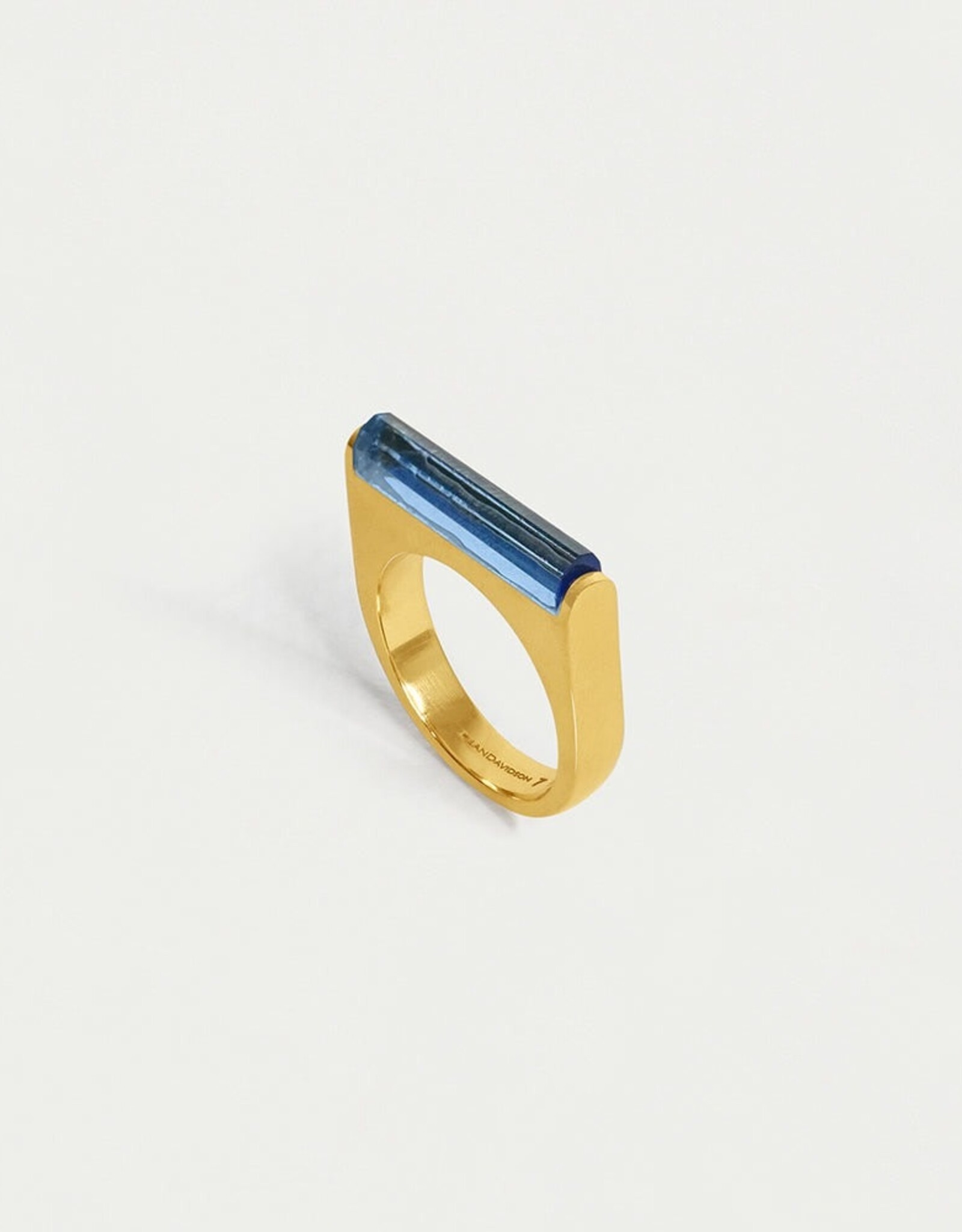 Dean Davidson Revival Gemstone Bar Ring, Denim Blue and Gold