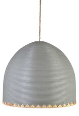 35in Maya Rattan Dome Chandelier, Light Gray